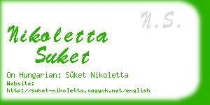 nikoletta suket business card